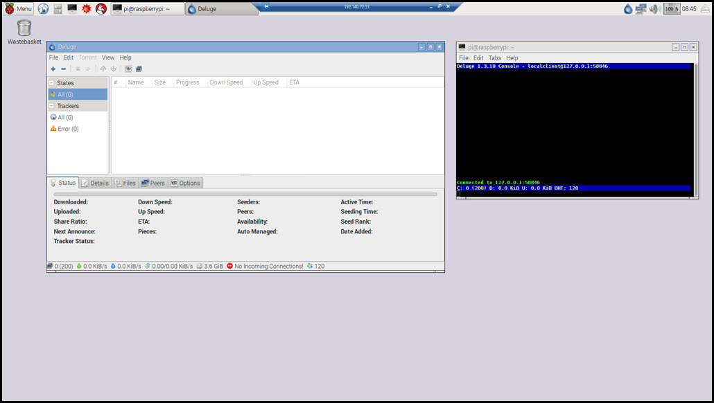 Image 15 - Deluge Client and Console on the Raspberry Pi